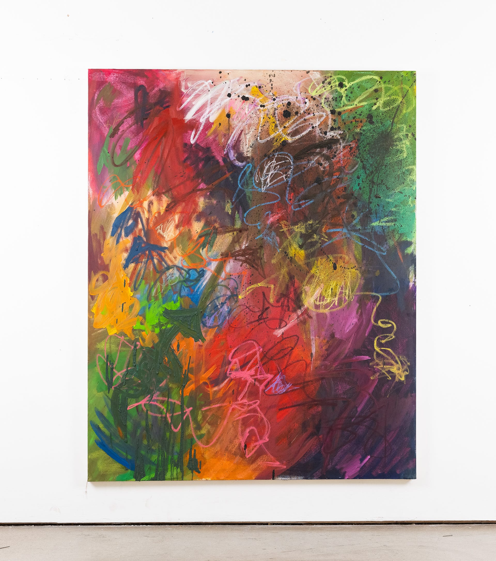 Untitled painting which is a riot of colour by Joseph Mobolaji Aina.