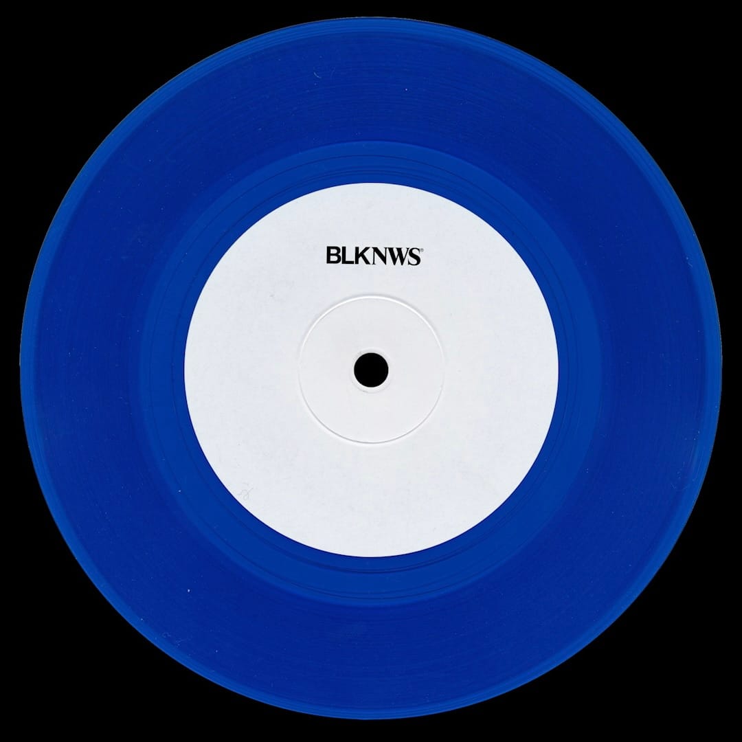 BLKNWS blue vinyl record.
