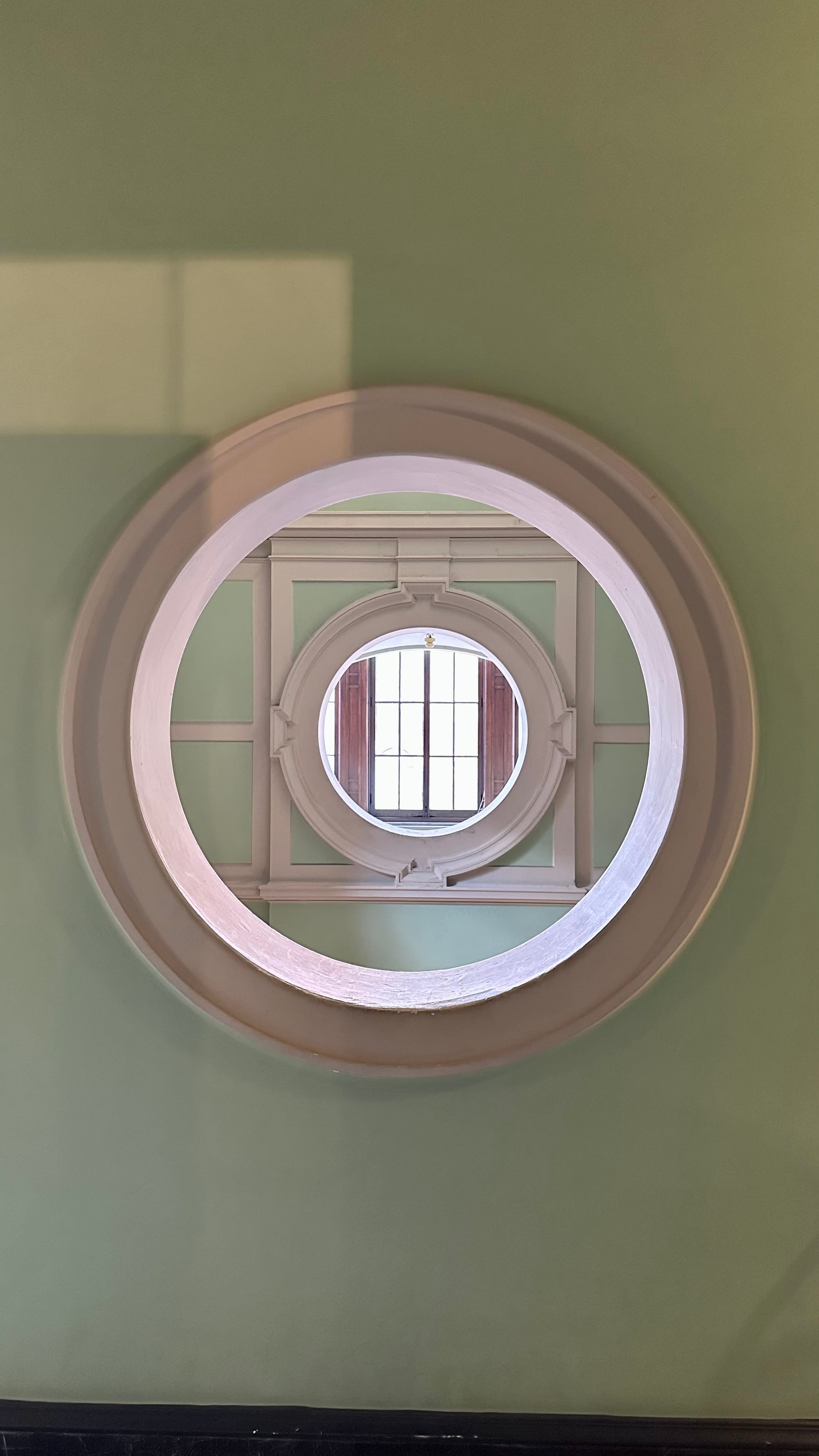 Circular windows inside the V&A Museum, Kensington.