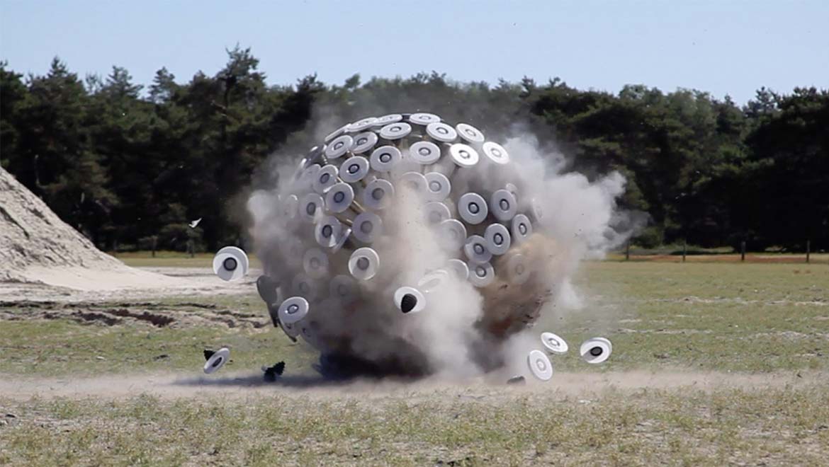 Mine Kafon Drone, mid-explosion, stage 1.