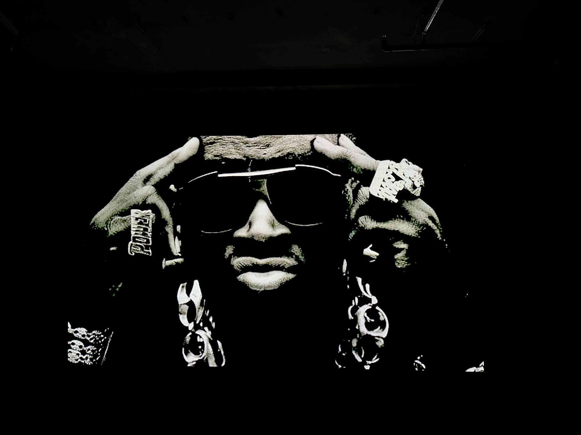 Still from APEX by Arthur Jafa (black man thinking).