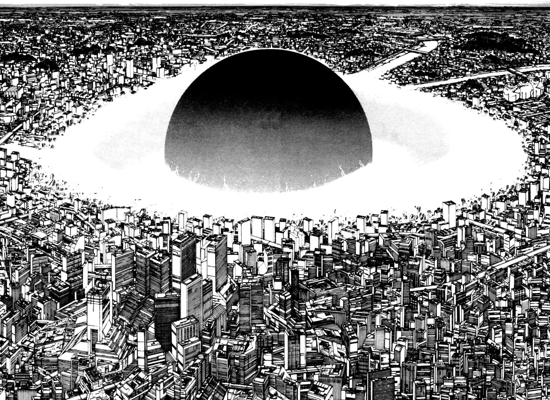 Mega bomb detonating, taken from the original Akira manga comic book.