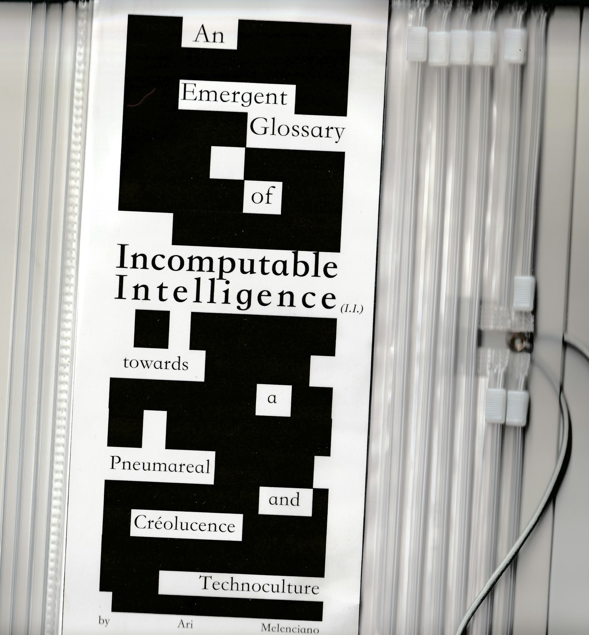 An Emergent Glossary of Incomputable Intelligence by Ari Melenciano.