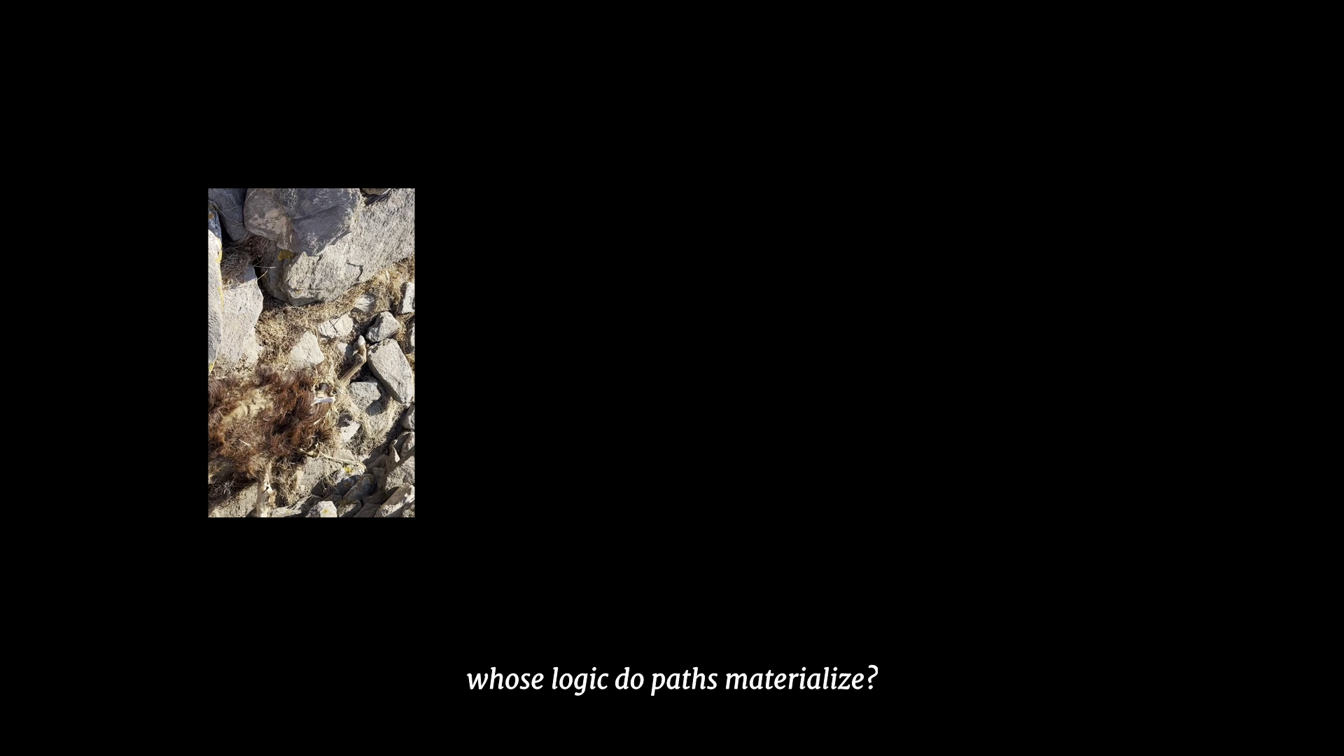 whose logics do paths materialise? a question asked by the conceptual artist Lily Hassioti.
