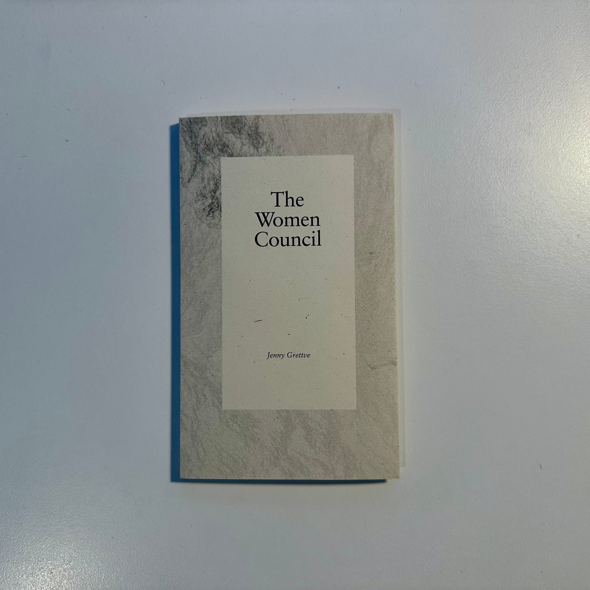 Photo of the newly published book: The Women Council by Jenny Grettve, published by Plastic Letters Press.