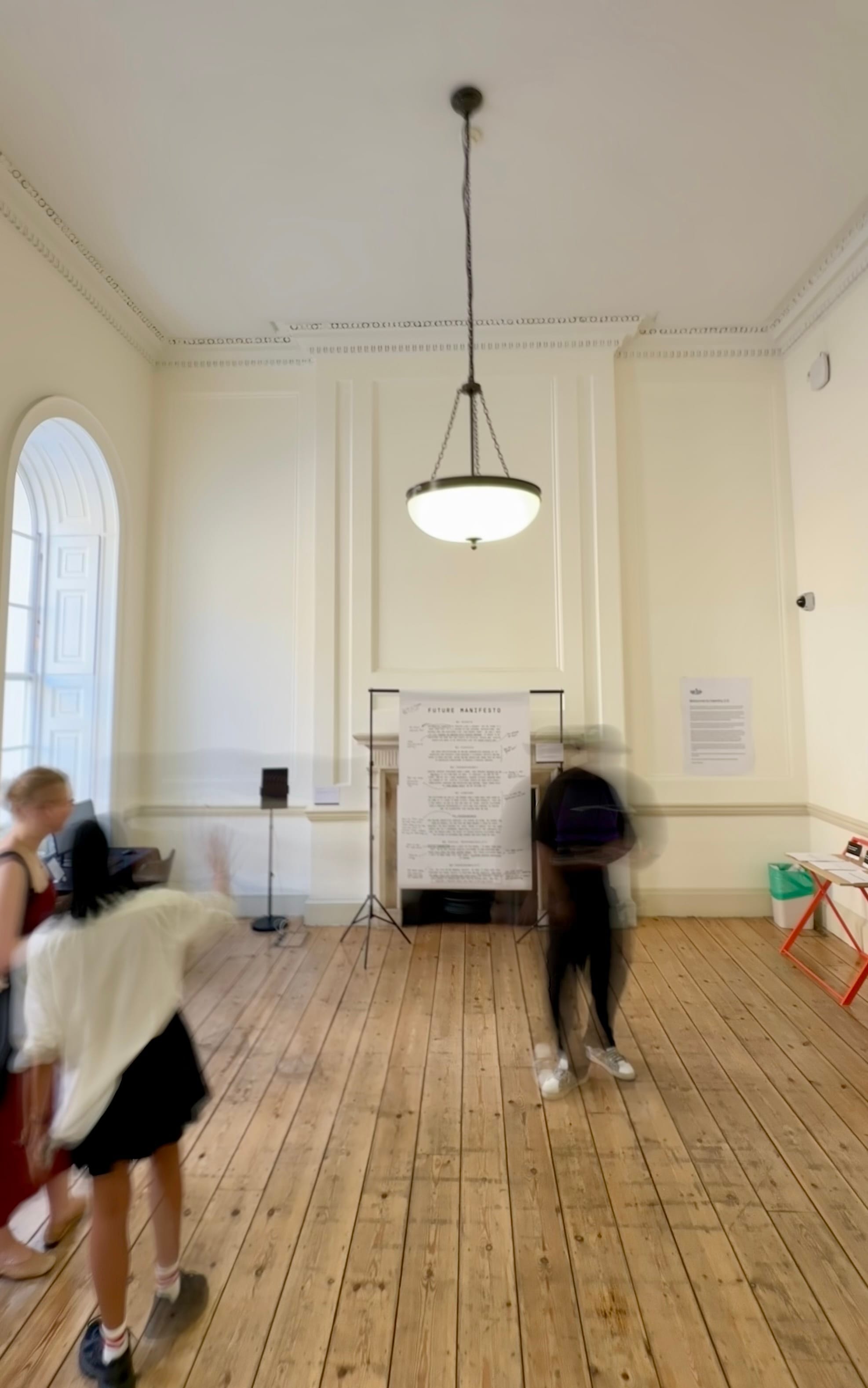 Long exposure shot of Identity 2.0 Open Studio event at Somerset House.