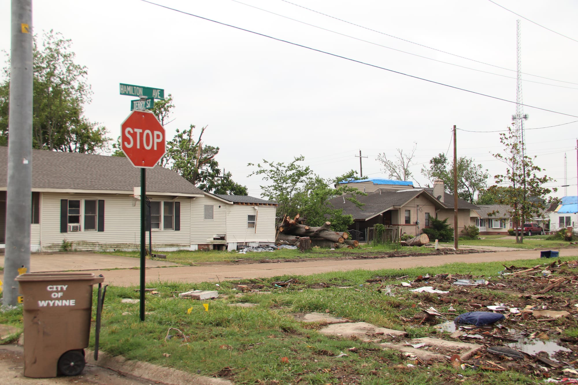 Damage from the 2023 Wynne-Parkin EF-3 Tornado, Wynne, Arkansas. 2023.