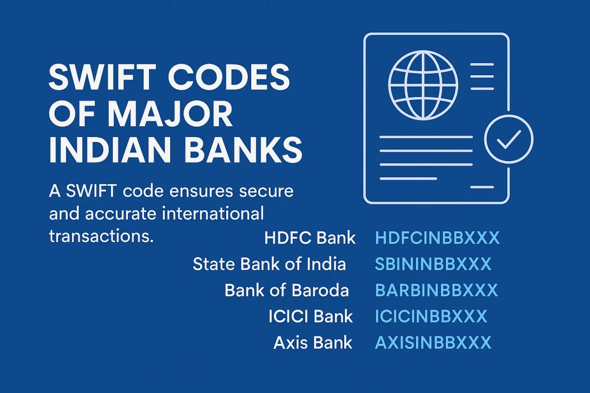 List of Major Banks and Their SWIFT Codes in India
