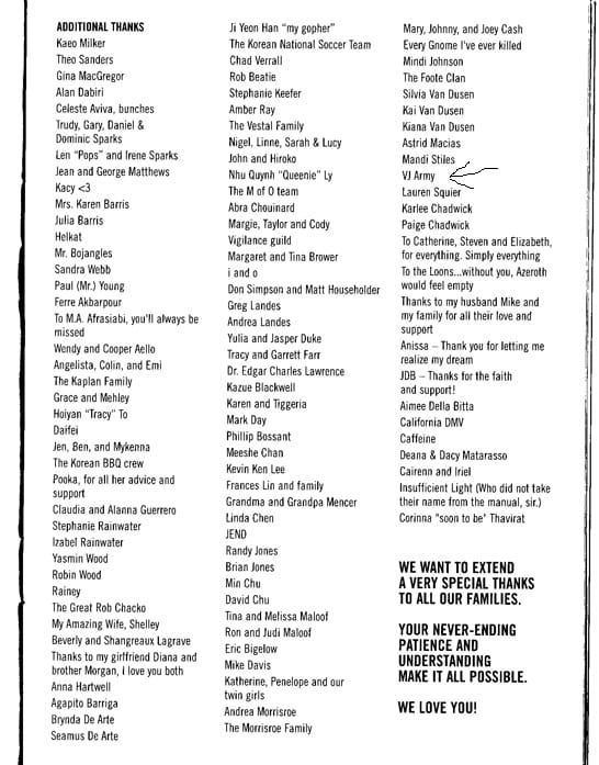 VJ Army Thanked In Burning Crusade Manual