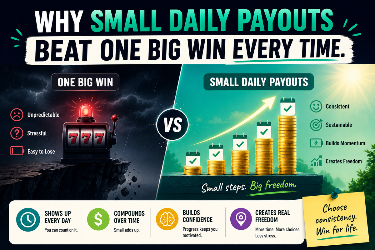Why small daily payouts beat one big win every time