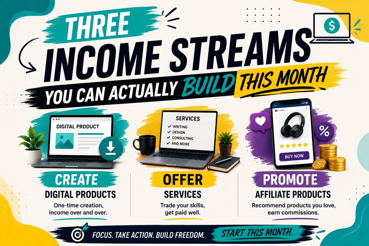 Three income streams you can actually build this month