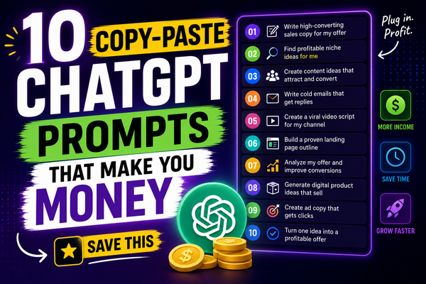 🔑 10 copy-paste ChatGPT prompts that make you money (save this)