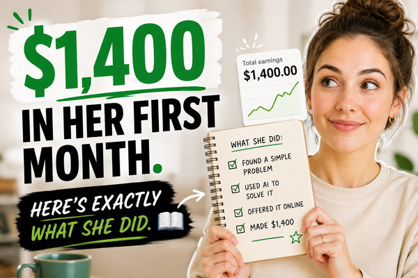 $1,400 in her first month. Here's exactly what she did. 📖