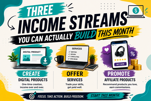 Three income streams you can actually build this month