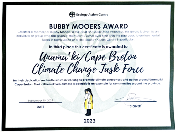 Ecology Action Centre: CCTF Wins Bubby Mooers Award