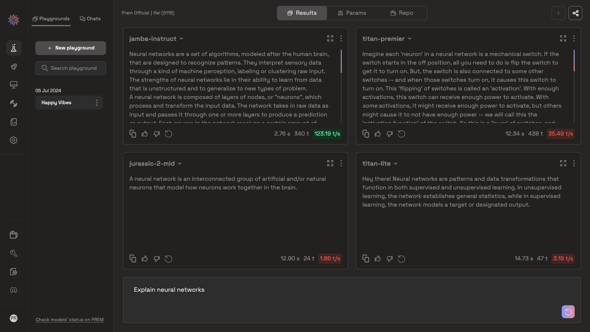 Choose Titan and AI21 Labs models on the platform or SDK/API, collect traces, and fine-tune for a custom model.