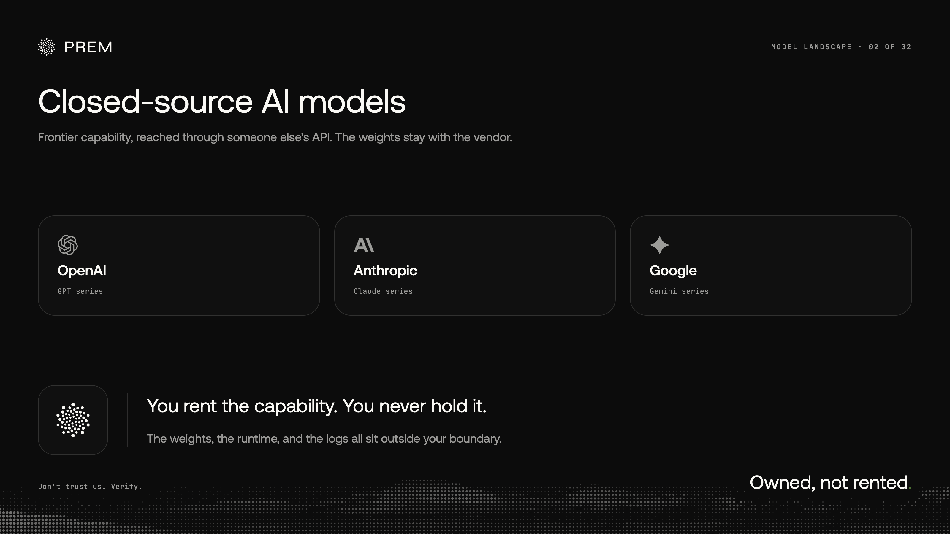 Closed-source AI models provide managed infrastructure and fast deployment but reduce enterprise control over data and infrastructure. 
