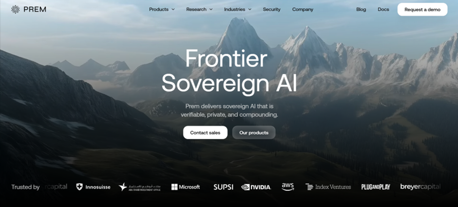 Prem AI's frontier sovereign AI platform supports enterprise AI governance with verifiable, private, and compounding infrastructure.