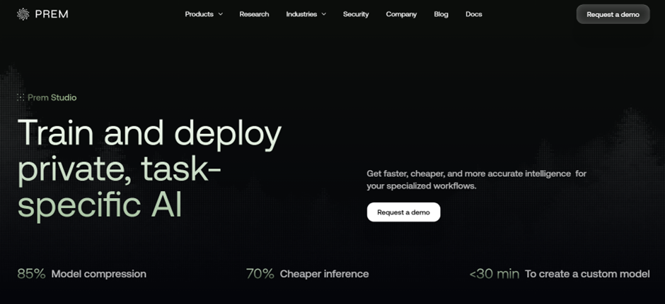 Prem Studio enables enterprises to train, fine-tune, evaluate, and deploy private, task-specific AI models.
