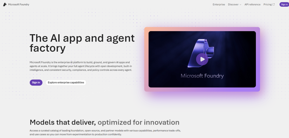 Microsoft Foundry AI is a leading enterprise AI platform for secure cloud deployment and enterprise workloads