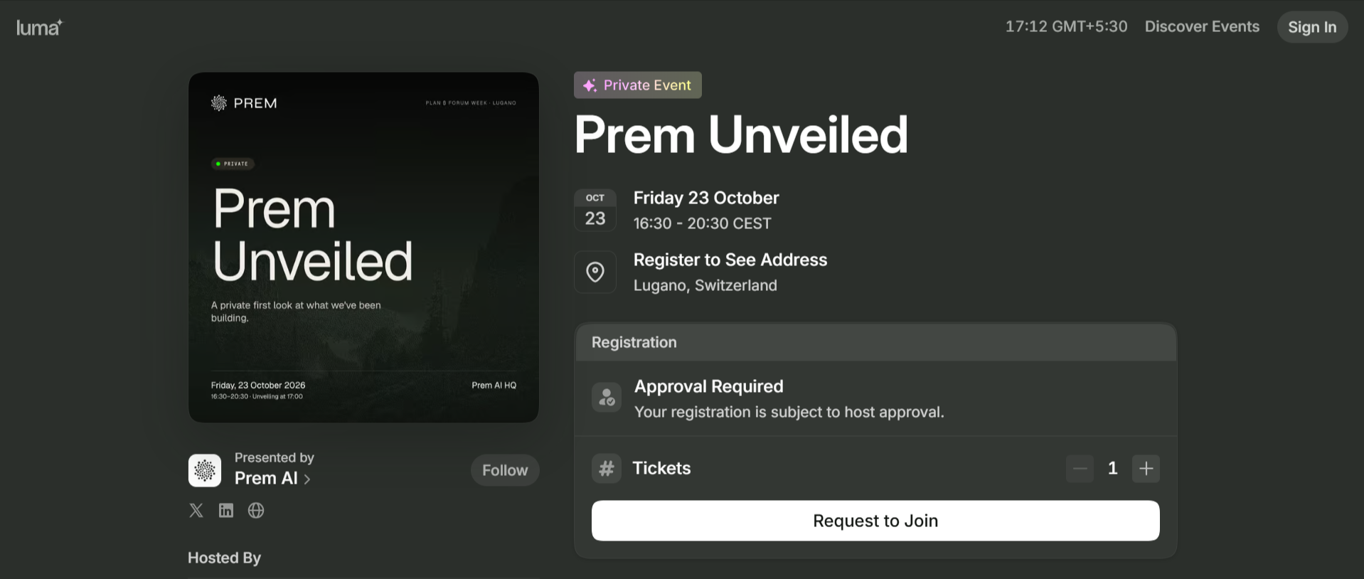 Prem Unveiled in Lugano on 23 October during Plan ₿ Week, featuring upcoming products focused on local and private AI.