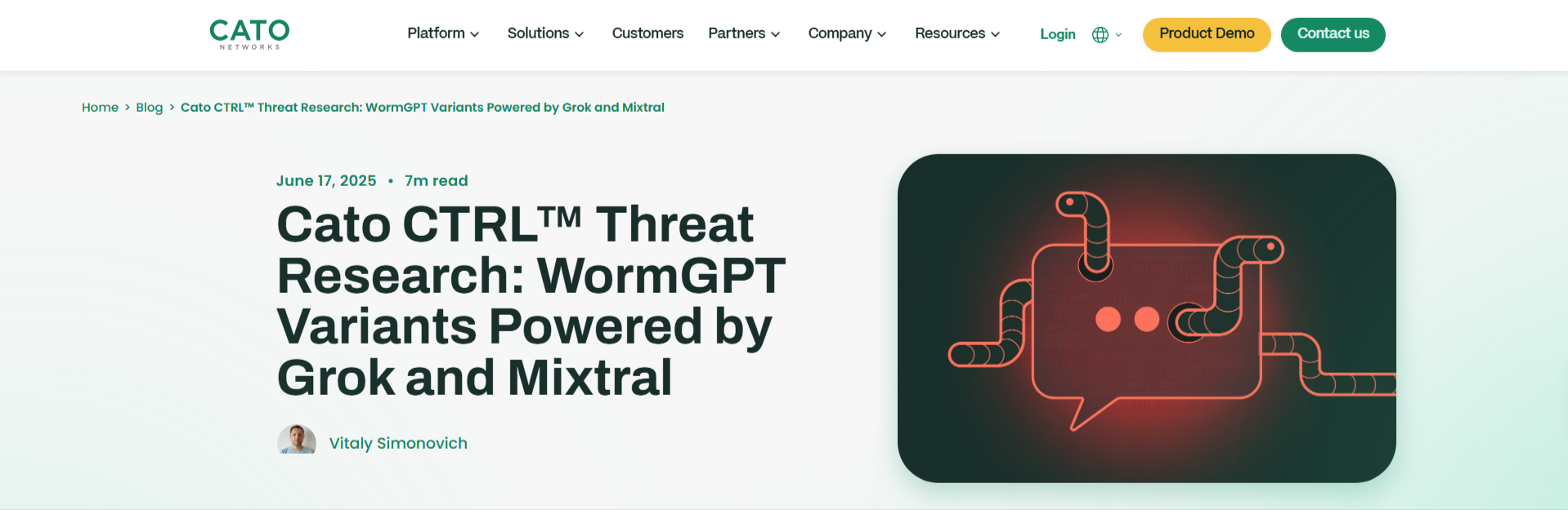 Cato Networks research identifying new WormGPT variants powered by Grok and Mixtral.