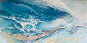 " Crash! Swim! Fly!" oil 72" x 36"