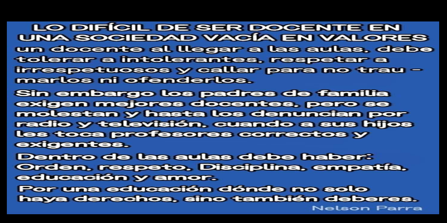 OPINION DE UN DOCENTE