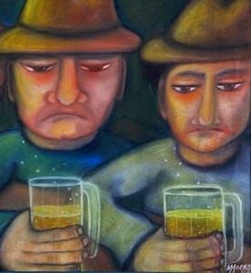 DOS AMIGOS BEBIENDO EN UN BAR (MICRORRELATO)