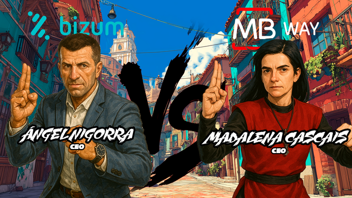 An animated image of Madalena Cascais Tomé (SIBS - MB WAY), and Ángel Nigorra (Bizum)