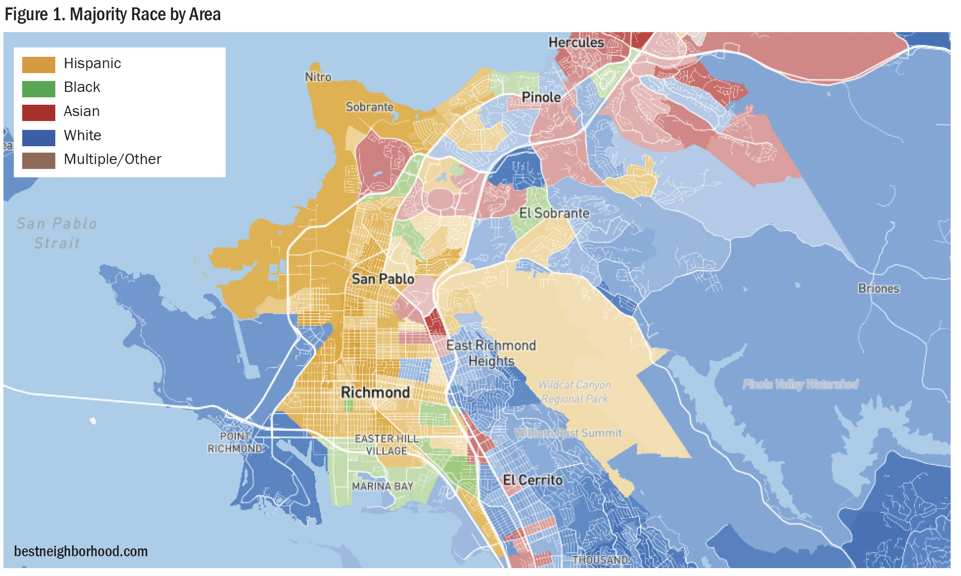 Majority race by area