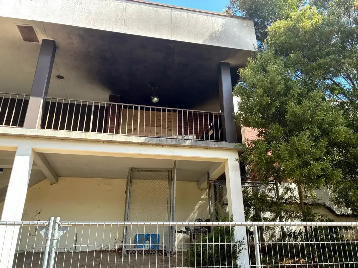 Contra Costa College Art Building damaged, fenced off after weekend fire