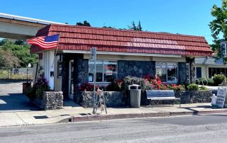 On the Richmond Burger Trail:  Red Onion under the BART tracks