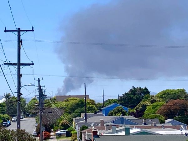 Flaring at Chevron produces smoke, visible flames