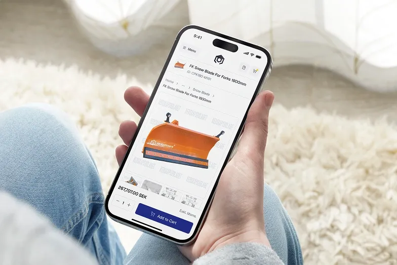 Mobile ecommerce app displaying a product detail page on a smartphone, showcasing a clean UI design for a digital product shopping experience.