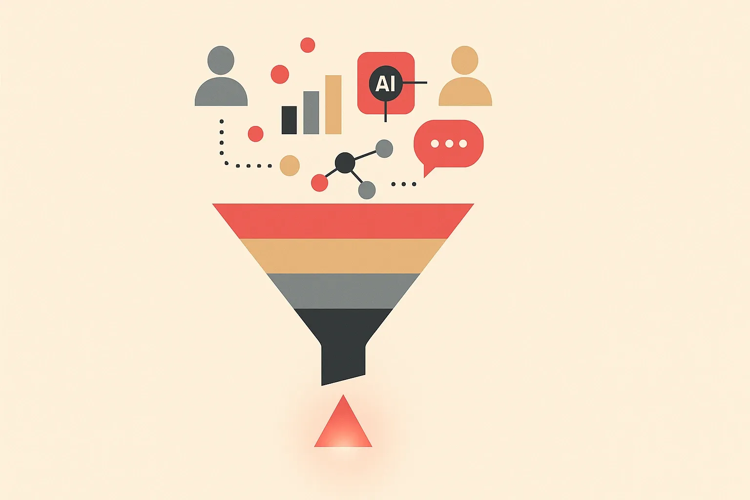Validation funnel showing how user feedback, data, and signals are filtered to assess digital product ideas.