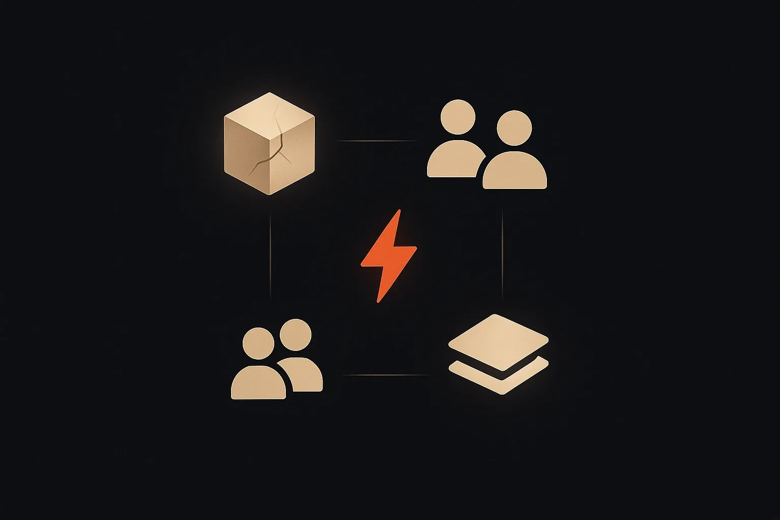 Illustration representing user engagement, feedback loops, fast response, and support systems connecting users to product teams.