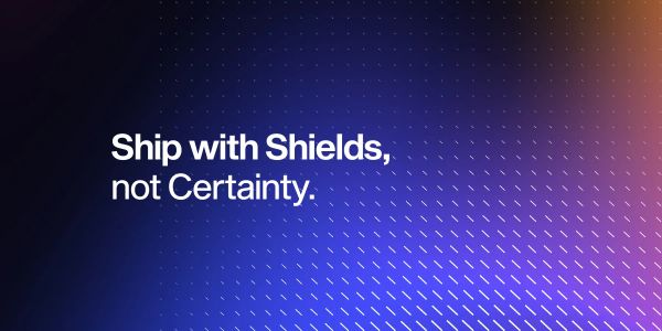 Visual emphasizing shipping software with safeguards, feature flags, and monitoring instead of waiting for full certainty.