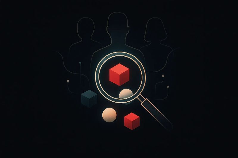 Visual metaphor of identifying and prioritizing core MVP features based on real user needs and problems.