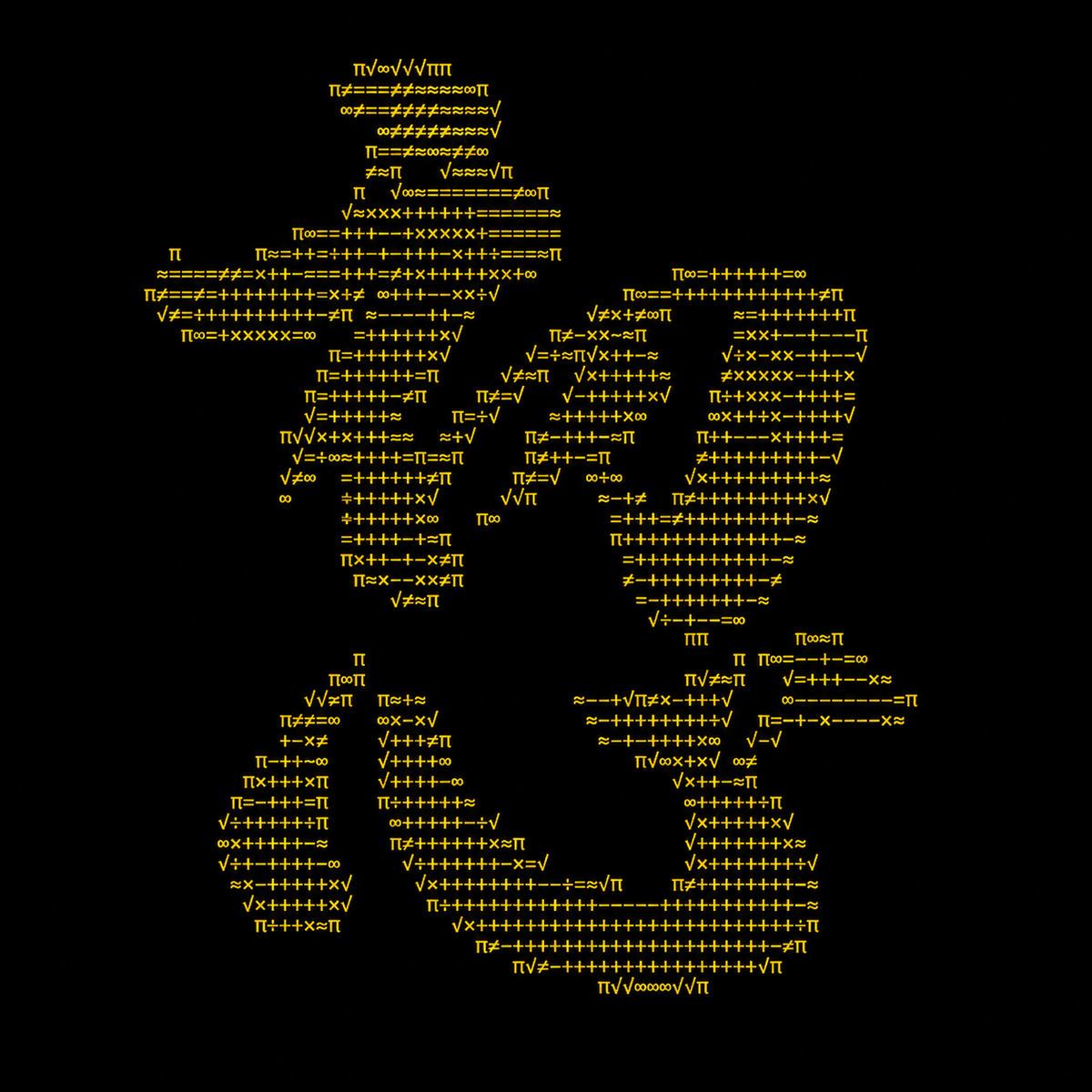 The Japanese characters for sho shin, translated as "beginner's mind" rendered in ASCII art. 