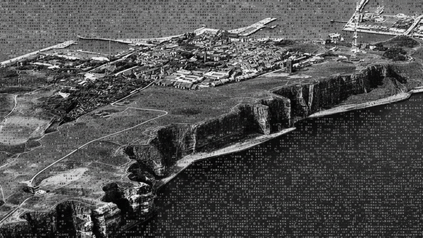 The island of Helgoland rendered in ASCII