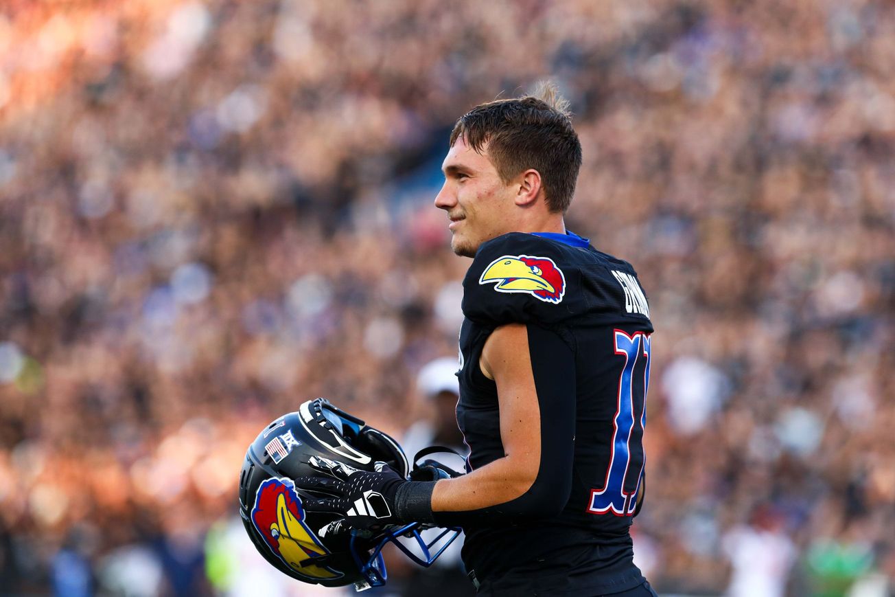 How KU wide receiver Luke Grimm reached 100 catches — and climbing