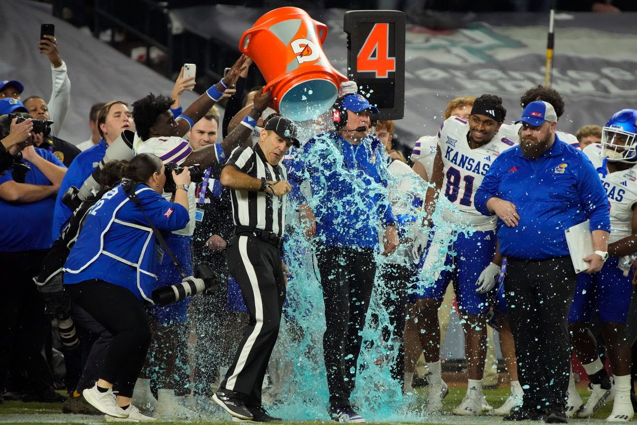Reliving the first postseason Gatorade bath for KU in 15 years