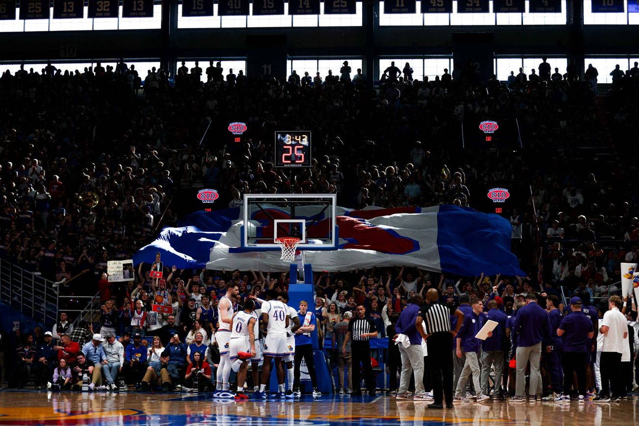 Photo Gallery: KU takes first round of Sunflower state bragging rights