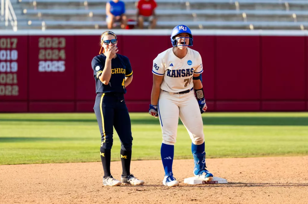 KU softball opens regional with wild walk-off win over Michigan