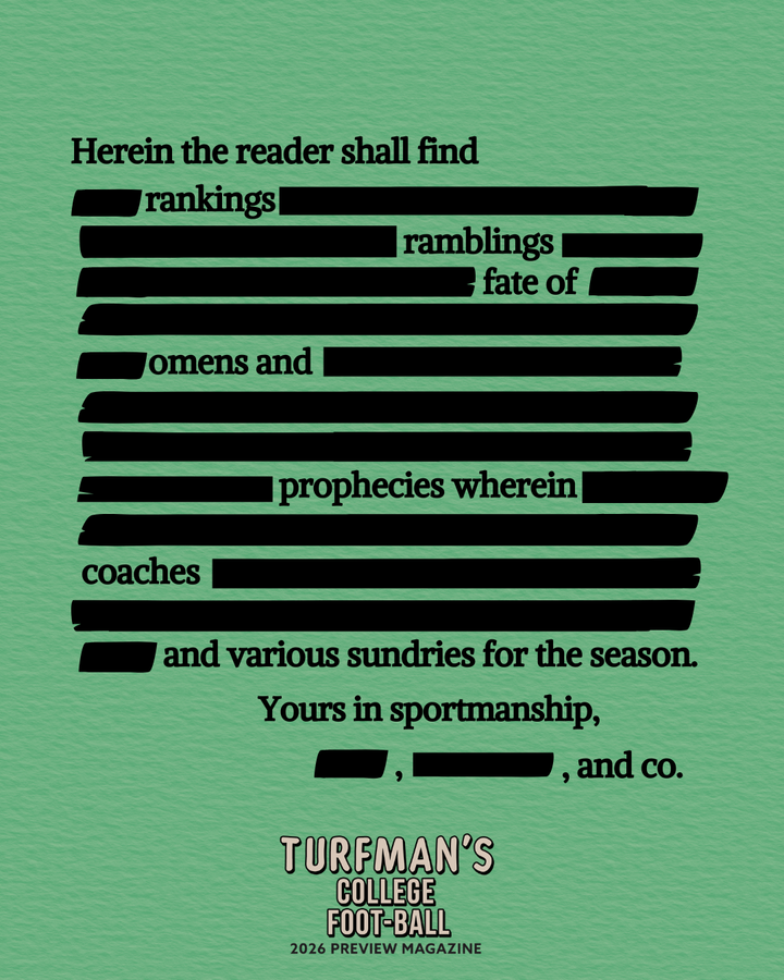 INTRODUCING TURFMAN'S COLLEGE FOOT-BALL PREVIEW ALMANAC