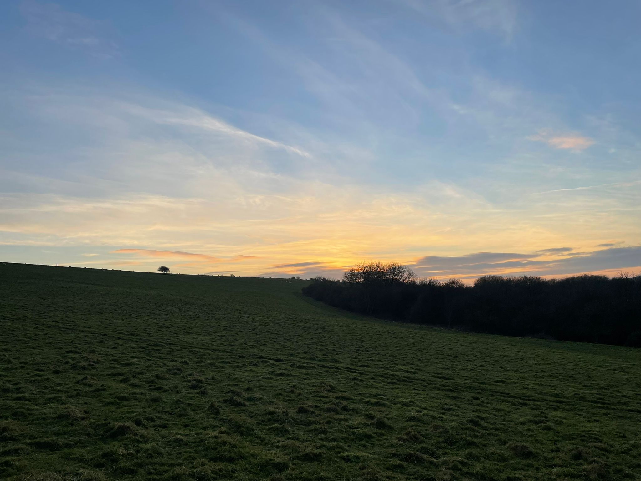 Sunset view over hills