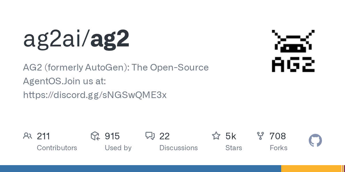 AG2 open-source multi-agent AI framework GitHub repository