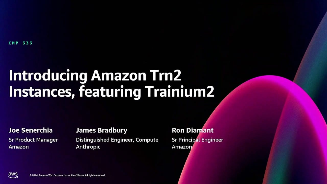 AWS's Trainium2 product page graphic on breakthrough AI performance