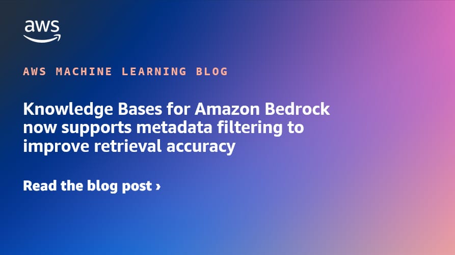 AWS Machine Learning Blog architecture diagram for Knowledge Bases for Amazon Bedrock